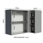 Armário Aéreo de Canto 1 Porta e Adega Cinza Nice Madesa