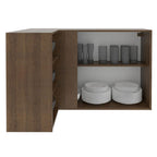Armário Aéreo de Canto Madesa Glamy 1 Porta para linha de 60 cm de profundidade Rustic/Branco