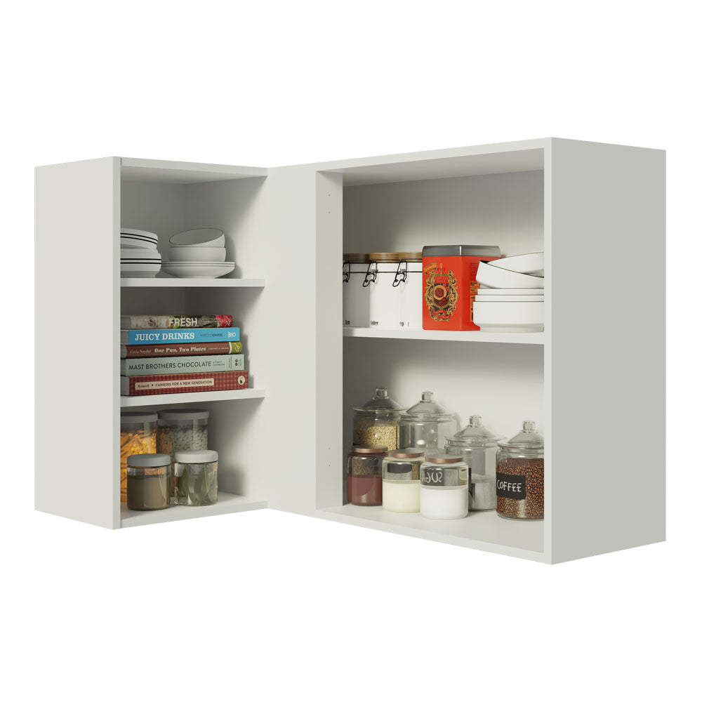 Armário Aéreo de Canto Madesa Stella 1 Porta para linha de 60 cm de profundidade Branco/Rustic