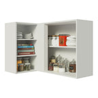 Armário Aéreo de Canto Madesa Stella 1 Porta para linha de 60 cm de profundidade Branco/Rustic