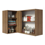 Armário Aéreo de Canto Madesa Agata 1 Porta para linha de 60 cm de profundidade Rustic/Cinza