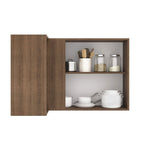 Armário Aéreo de Canto com Adega Acoplada Madesa Lux 1 Porta Rustic/Branco Veludo