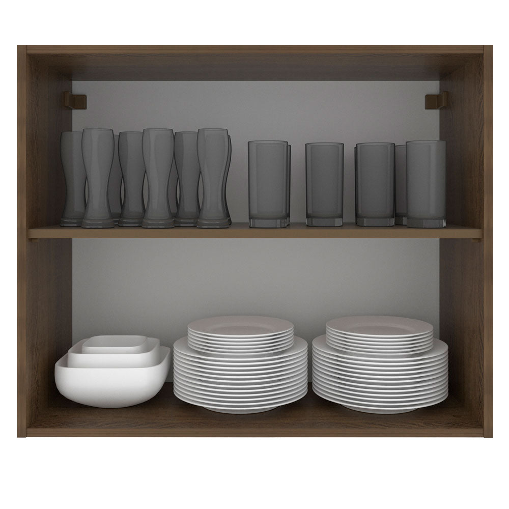 Armário Aéreo Madesa Glamy 80 cm 2 Portas Rustic/Branco