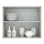 Armário Aéreo Madesa Agata 80 cm 2 Portas Branco/Preto