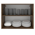 Armário Aéreo Madesa Lux 80 cm 2 Portas Rustic/Preto