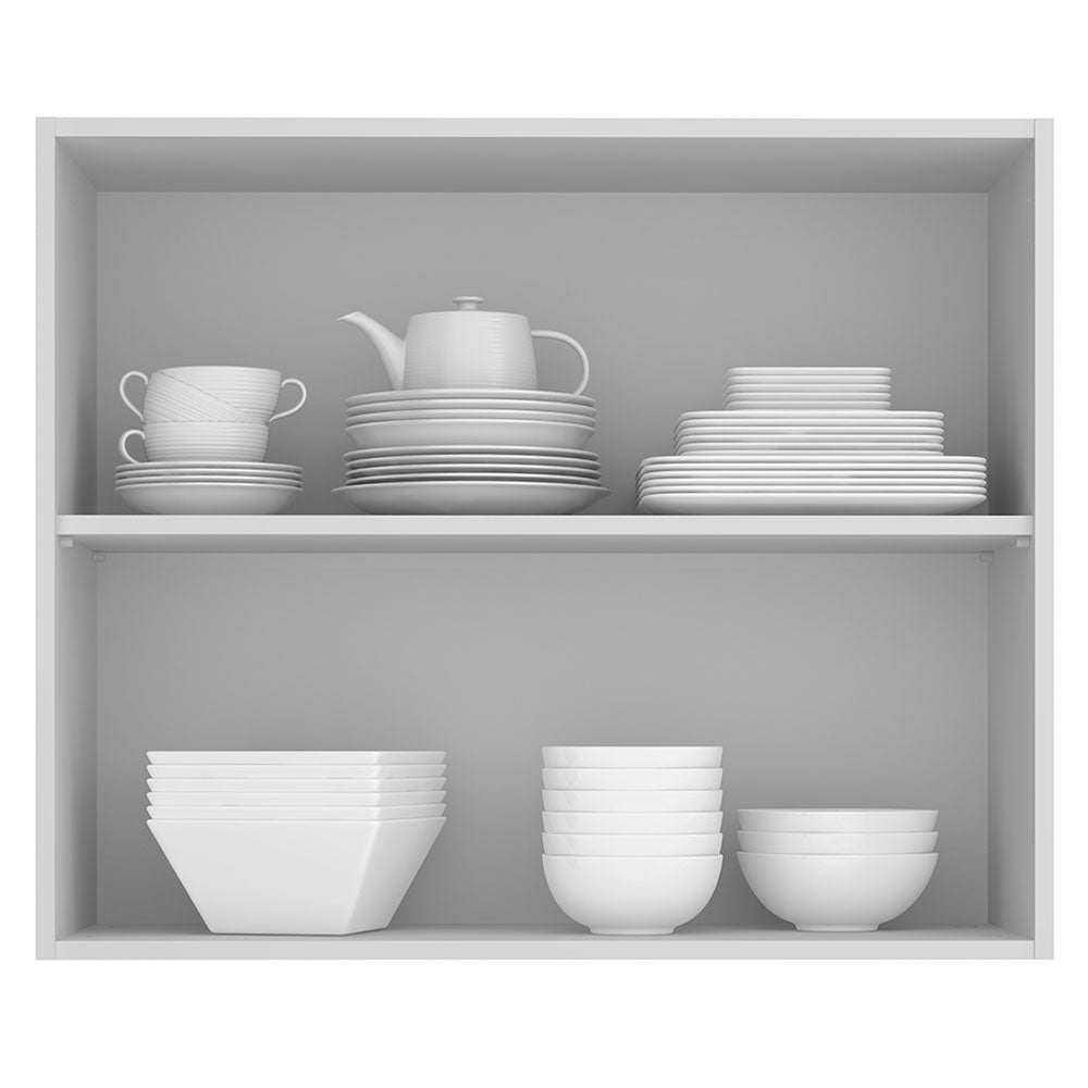 Armário Aéreo Madesa Stella 80 cm 2 Portas Branco/Rustic