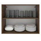 Armário Aéreo Madesa Lux 80 cm 2 Portas Rustic/Cinza