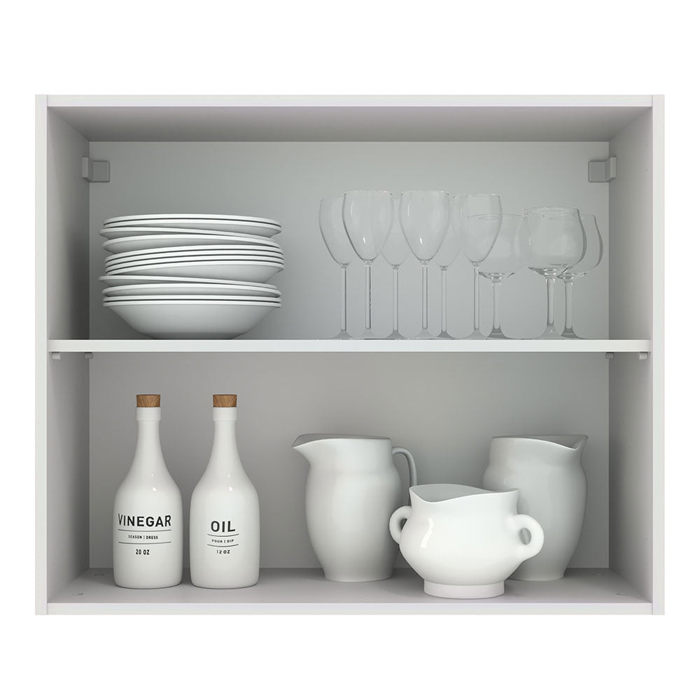 Armário Aéreo Madesa Agata 80 cm 2 Portas Branco/Cinza