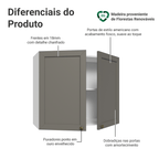 Armário Aéreo 80 cm 2 Portas Branco/Cinza Vik Madesa