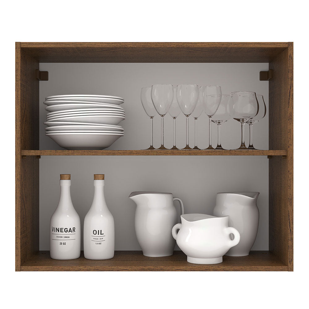 Armário Aéreo Madesa Agata 80 cm 2 Portas Rustic/Cinza