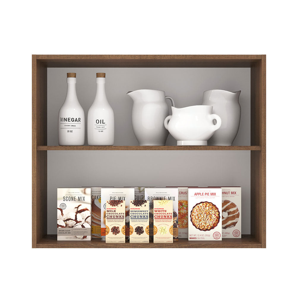 Armário Aéreo Madesa Lux 80 cm 2 Portas Rustic/Branco Veludo