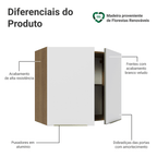 Armário Aéreo Madesa Lux 80 cm 2 Portas Rustic/Branco Veludo