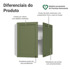 Armário Aéreo 80 cm 2 Portas Branco/Verde Vik Madesa