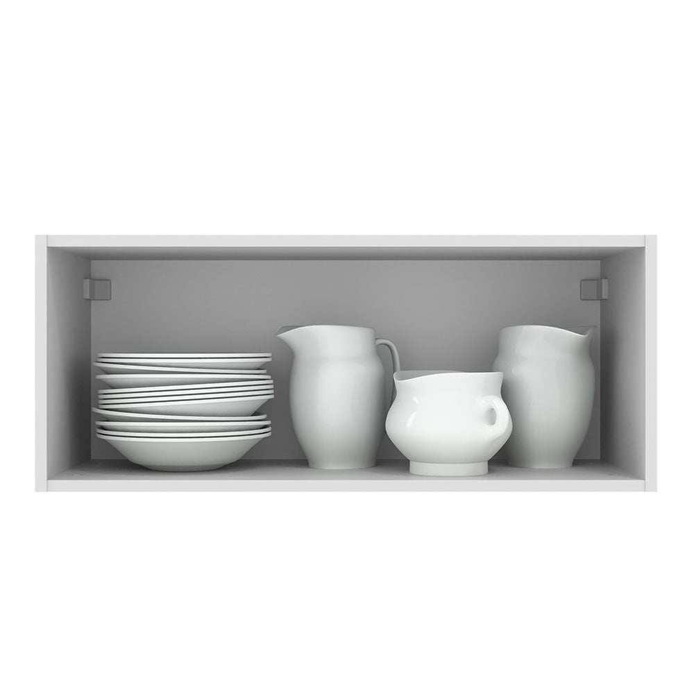 Armário Aéreo 80 cm 1 Porta Basculante Branco/Crema Agata Madesa