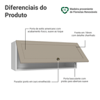Armário Aéreo 80 cm 1 Porta Basculante Branco/Crema Vik Madesa