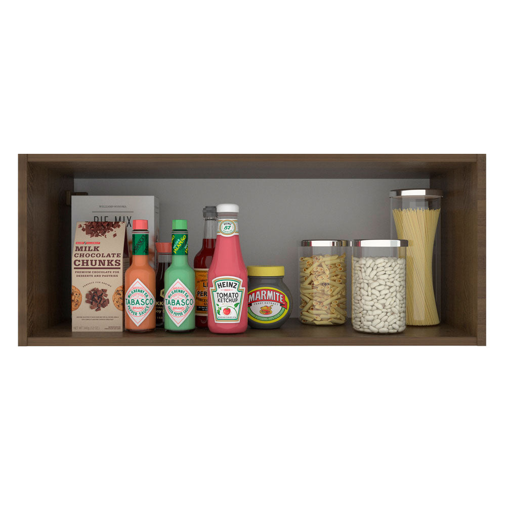 Armário Aéreo Madesa Glamy 80 cm 1 Porta Basculante Rustic/Branco