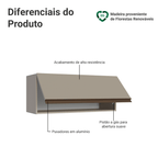 Armário Aéreo 80 cm 1 Porta Basculante Crema Nice Madesa
