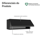 Armário Aéreo 80 cm 1 Porta Basculante Preto Nice Madesa