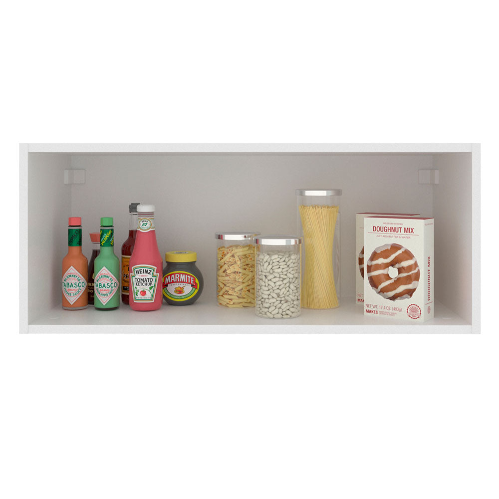 Armário Aéreo Madesa Glamy 80 cm 1 Porta Basculante Branco/Rustic