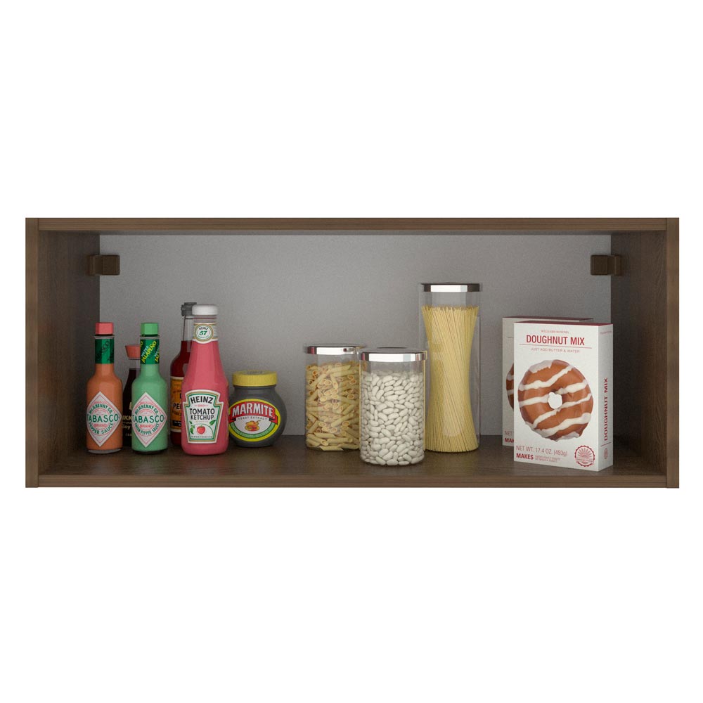 Armário Aéreo Madesa Lux 80 cm 1 Porta Basculante Rustic/Cinza