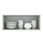 Armário Aéreo Madesa Agata 80 cm 1 Porta Basculante Branco/Cinza