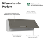 Armário Aéreo 80 cm 1 Porta Basculante Branco/Cinza Vik Madesa