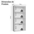 Cristaleira Suspensa 70 cm 2 Portas de Vidro Branco Madesa