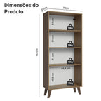 Cristaleira 70 cm 2 Portas de Vidro com Pés Trapézio Rustic/Marrom Madesa