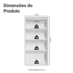 Cristaleira Suspensa 70 cm 2 Portas de Vidro Branco/Azul Vik Madesa
