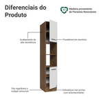 Paneleiro 40 cm 2 Portas e 2 Nichos Rustic/Branco Agata Madesa