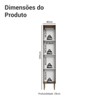 Paneleiro 40 cm 1 Porta Rustic/Branco Lille Madesa