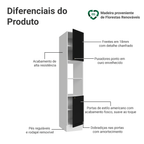 Paneleiro 40 cm 2 Portas e 2 Nichos Branco/Preto Vik Madesa