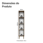 Paneleiro 40 cm 1 Porta Rustic/Preto Lille Madesa