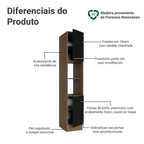 Paneleiro 40 cm 2 Portas e 2 Nichos Rustic/Preto Vik Madesa