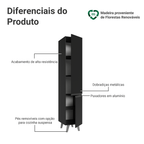 Paneleiro 40 cm 2 Portas Com Pés Preto Nice Madesa