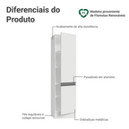 Paneleiro 100% MDF 2 Portas Branco Smart Madesa