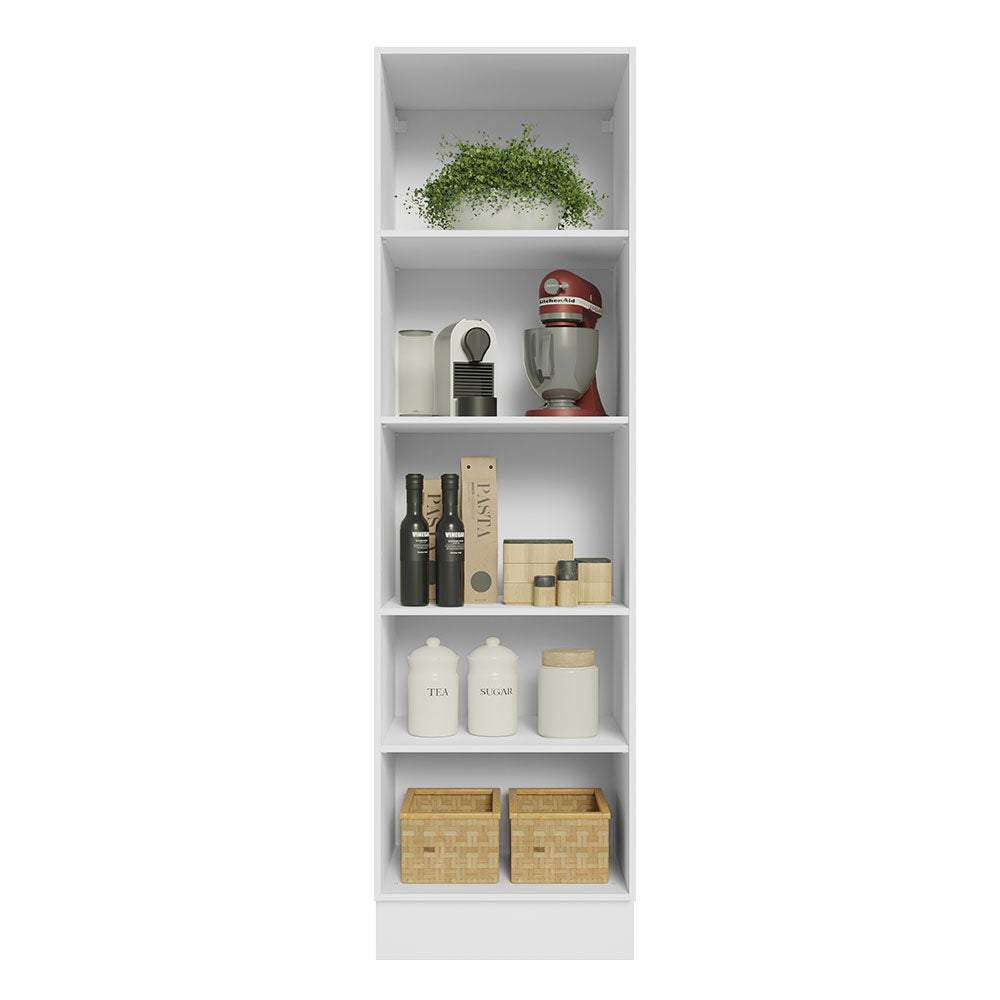 Paneleiro 100% MDF 60 cm com Nichos Abertos para Cozinha Madesa Acordes Branco