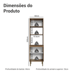 Torre Quente 60 cm 3 Portas Rustic/Branco Lille Madesa