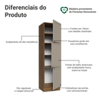 Paneleiro 60 cm 3 Portas Rustic/Crema Vik Madesa