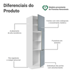 Paneleiro 60 cm 3 Portas Branco/Cinza Lux Madesa