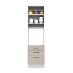 Torre Quente 60 cm 1 Porta 3 Gavetas Branco/Crema Agata Madesa