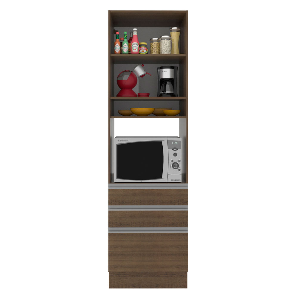 Torre Quente Madesa Glamy 60 cm 1 Porta 3 Gavetas Rustic