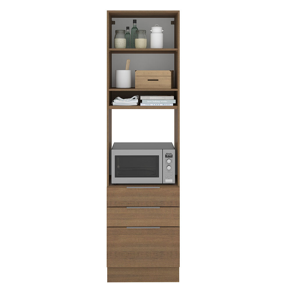 Torre Quente Madesa Stella 60 cm 1 Porta 3 Gavetas Rustic