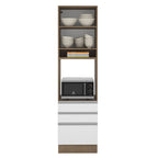 Torre Quente Madesa Glamy 60 cm 1 Porta 3 Gavetas Rustic/Branco