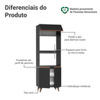 Torre Quente Madesa Reims 70 cm 3 Portas Preto