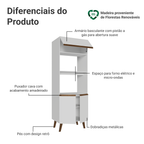 Torre Quente com 3 Portas 70 cm Branco Pieta Madesa