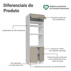 Torre Quente 70 cm 3 Portas Branco/Crema Vik Madesa