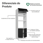 Torre Quente 70 cm 3 Portas Branco/Preto Vik Madesa