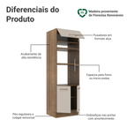 Torre Quente 70 cm 3 Portas Rustic/Crema Agata Madesa