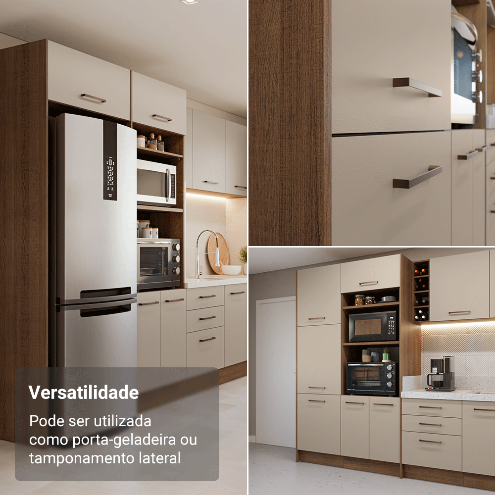 Painel Fechamento Lateral para Cozinha 225 x 60cm Rustic Madesa